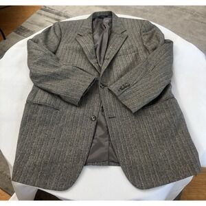 Brooks Brothers Loro Piana Wool Tweed Gray Blazer  Men's 46R